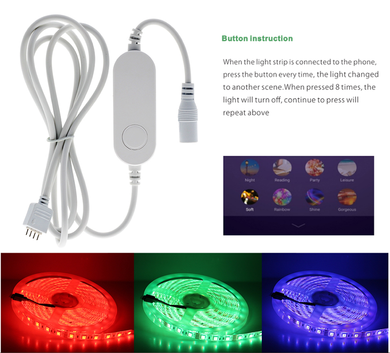 DC12V 16.4ft/M 5050RGB APP Smart Control WiFi LED Strip Light Kit, Work with Amazon Alexa and Google Home, 60LEDs/M, Multi-color Light Strip DC12V 16.4ft/M 5050RGB APP Smart Control WiFi LED Strip Light Kit, Work with Amazon Alexa and Google Home, 60LEDs/M, Multi-color Light Strip